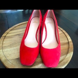 J Crew Red Suede Pumps